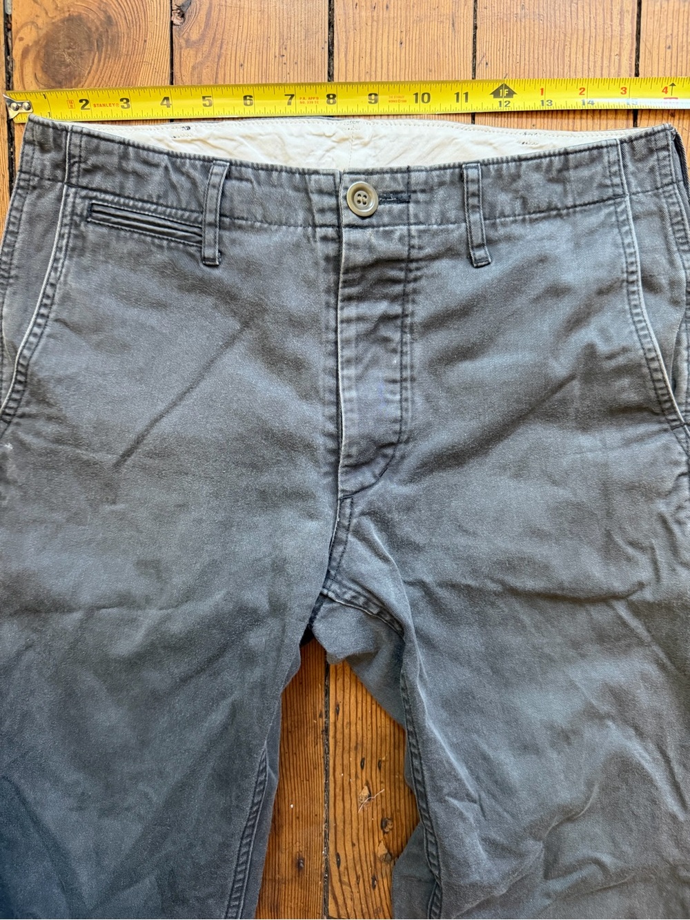 Visvim Charcoal Cotton Chinos Button Fly FIL Cubism Made in Japan Sz 1